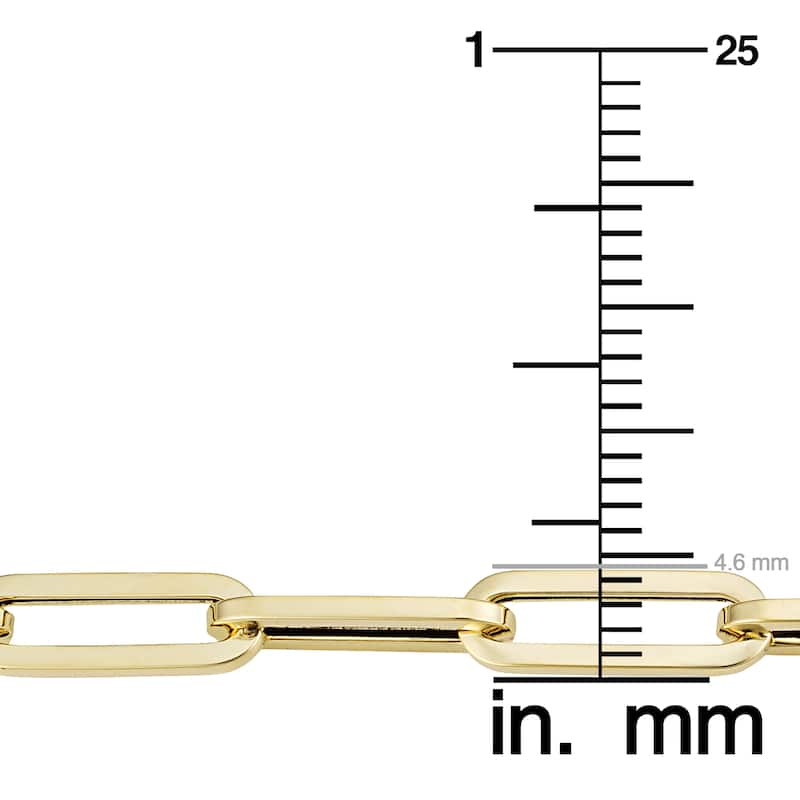 14k Yellow Gold 4.6 millimeter Polished Paperclip Chain Necklace