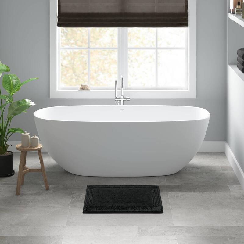 Cotton Tufted 3000 GSM Reversible Bath Rug - 17x24" - Black