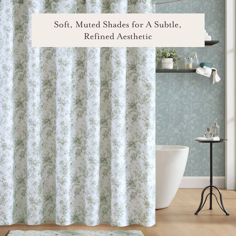 Laura Ashley Walled Garden Shower Curtain -- slub dobby 180gsm