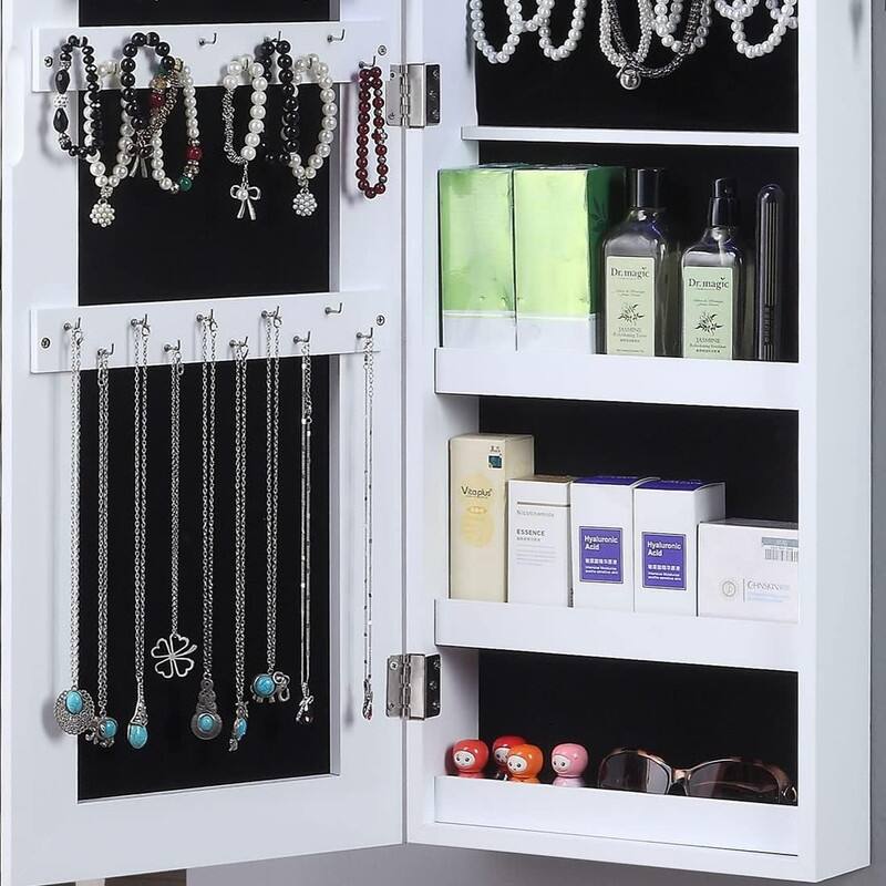Jewelry Organizer Storage with Lights Lockable - 3.8"D x 11.8"W x 39.4"H
