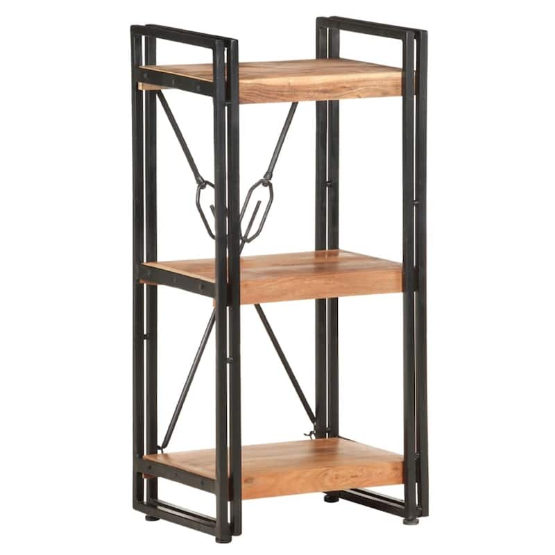 vidaXL 3-Tier Bookcase 15.7"x11.8"x31.5" Solid Acacia Wood