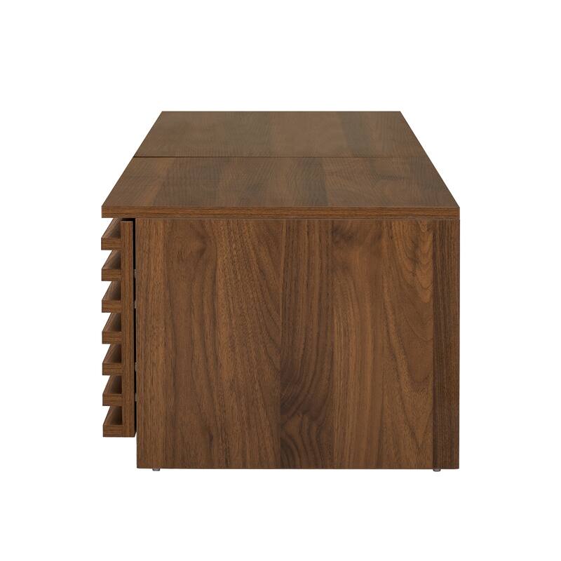 Mid-Century Modern Floor-Standing TV Stand for TVs up to 85", Media Cabinet Entertainment Center for Living Room, Walnut