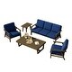 preview thumbnail 95 of 99, 5-Piece Teak Outdoor Conversation Set with Tables.