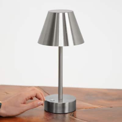 Aurora Rechargeable Brushed Nickel LED Table Lamp