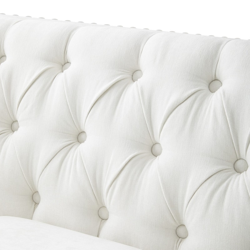 79.5" 3-Seater Sofa with Flared Arms and Nailhead Trim