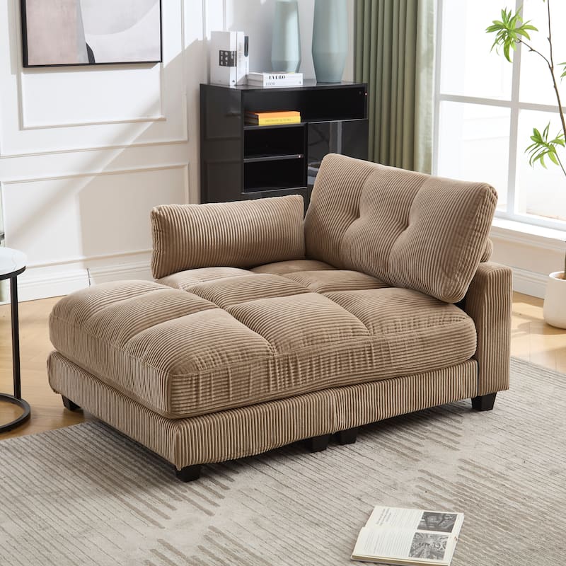 GDFStudio - Corduroy Oversized 44.09" Chaise Sleeper Sofa