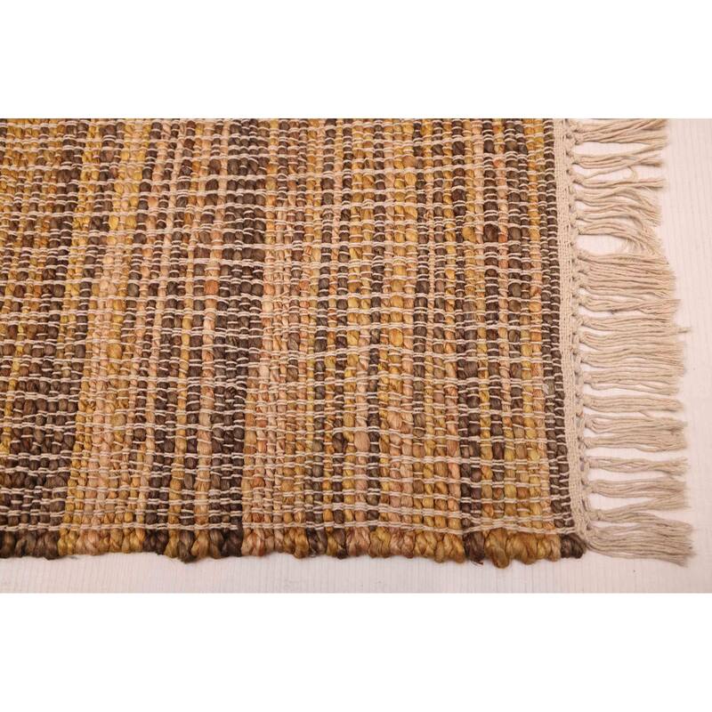 ECARPETGALLERY Flat-Weave Palas Denizli Tan Jute Kilim - 5'4 x 7'5