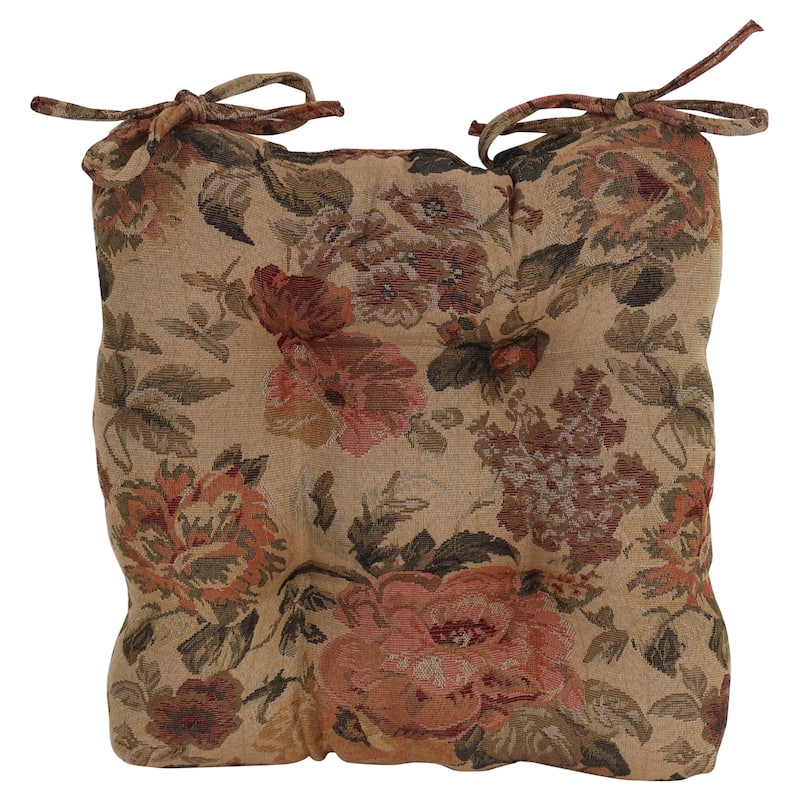 16-inch Square Woven Tapestry Tufted Chair Cushions (Set of 2 or 4) - 16 x 16