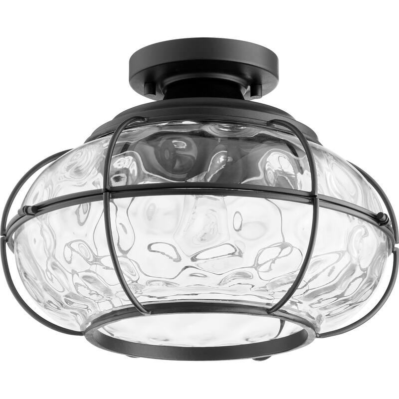Quorum International 13" Wide Semi-Flush Ceiling Fixture - Noir