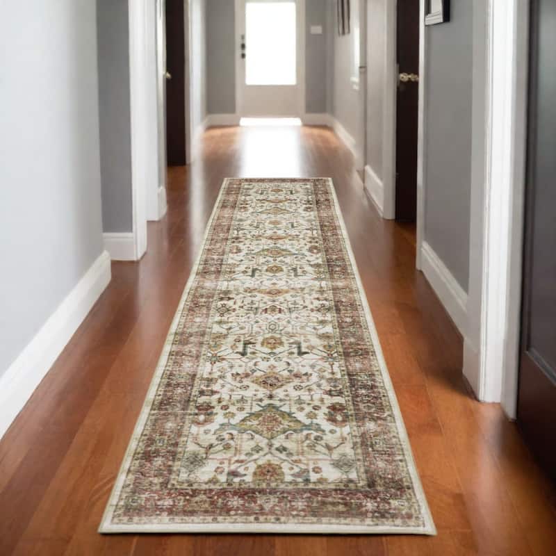 HomeRootsOriental Traditional Runner Area Rug - 96.06' X '24.02' X '0.12