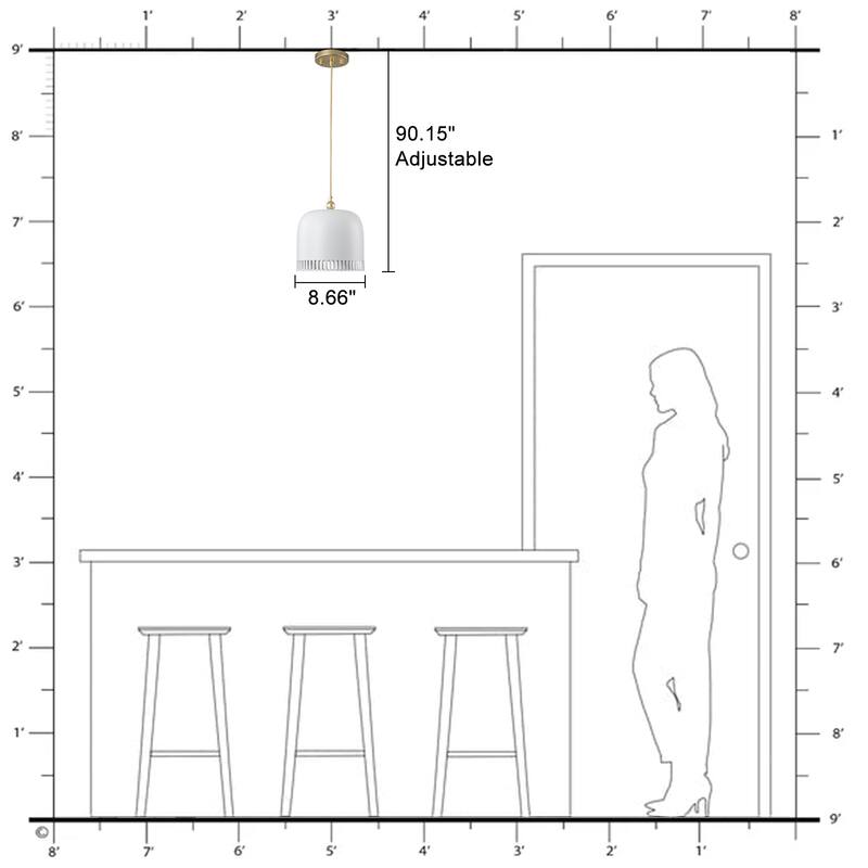 Modern 2-in-1 Dome Pendant or Flush Mount Light Openwork Iron Shade