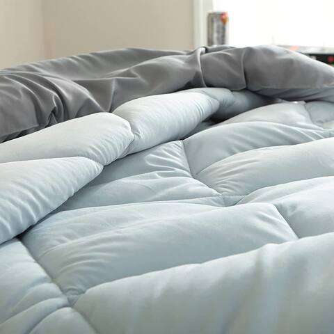 Glacier Gray/Alloy Reversible Comforter - Oversized Bedding