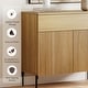 preview thumbnail 14 of 14, 94.5" Modern Reeded Minimalist Sideboard With Doors And Drawers, 3-In-1 Wooden Credenza