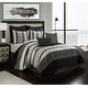 preview thumbnail 29 of 41, Nanshing Avalon Trellis 8-Piece Moroccan Print Comforter Set Grey/Black - King