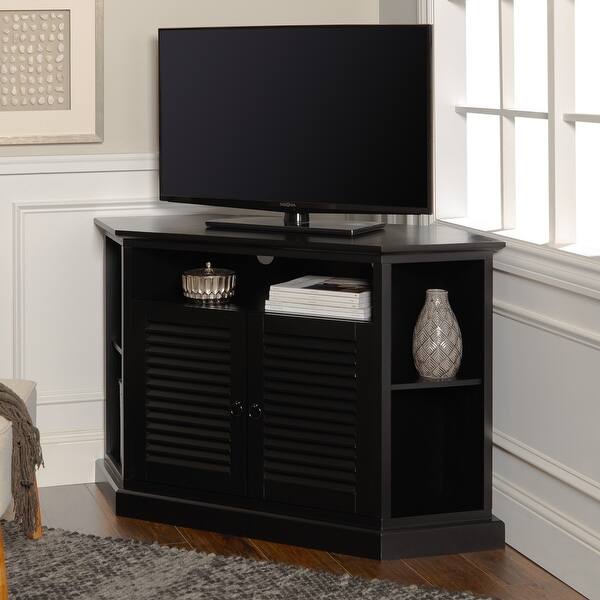 Shop Black Friday Deals On Copper Grove Cardinal 52 Inch Black Corner Tv Stand Console Overstock 6787460