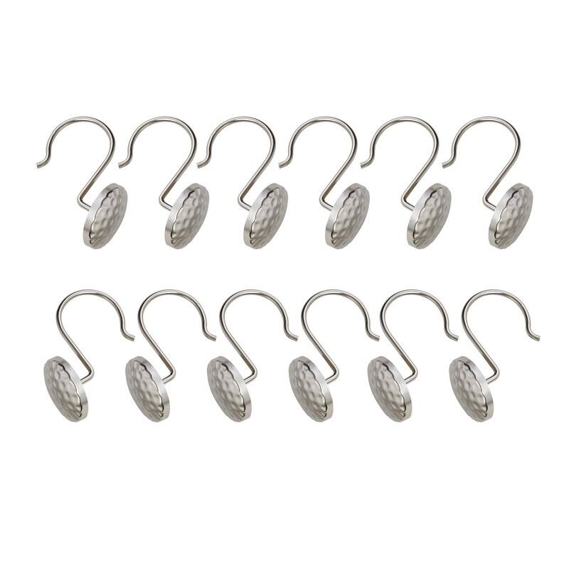Utopia Alley Shower Rings Hooks, Shower Curtain Rings Hooks for Bathroom, Rust Resistant Shower Curtain Hooks Rings, Set of 12