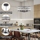 preview thumbnail 20 of 34, 5-Light Candlestick Hanging Linear Chandelier Lighting Crystal Island Chandelier Fixture for Kitchen Island