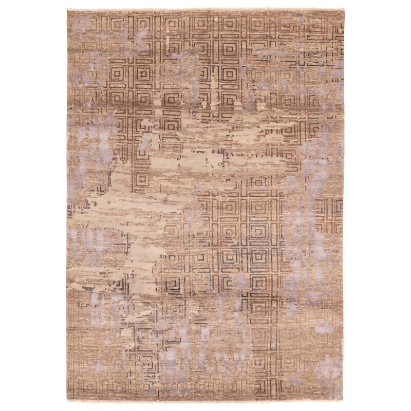 ECARPETGALLERY Hand-knotted Legacy Brown Silk, Wool Rug - 5'6 x 7'11