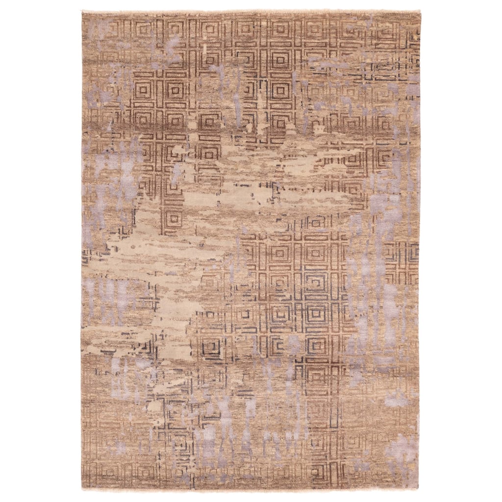 ECARPETGALLERY Hand-knotted Legacy Brown Silk, Wool Rug - 5'6 x 7'11