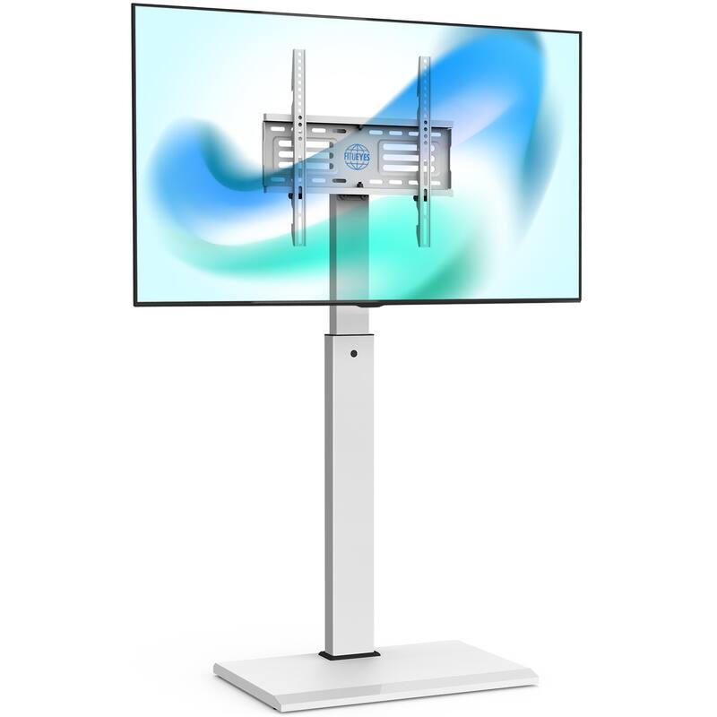 FITUEYES Iron Base Swivel Floor TV Stand Mount for TVs Up to 55 - 26 -55 INCHES - 55 inches - White