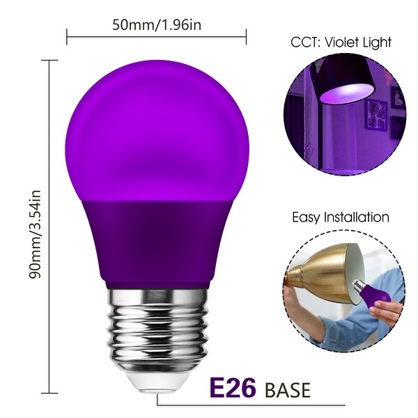 YANSUN 20-Watt Equivalent A15 3-Watt Non-Dimmable Violet LED