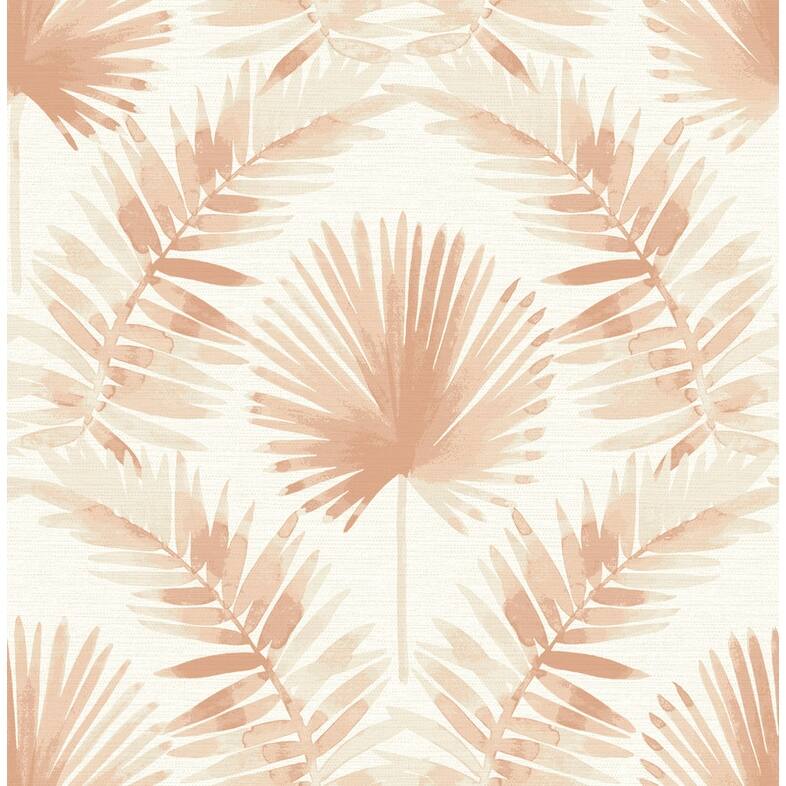 A-Street Prints Calla Rust Painted Palm Wallpaper