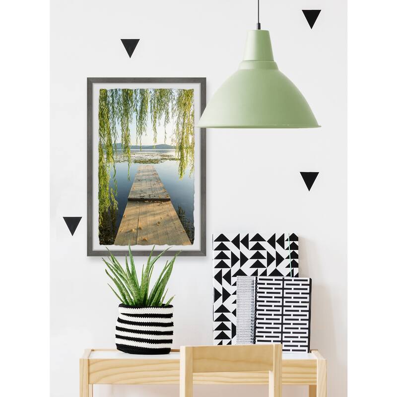 Wooden Plank Bridge Framed Wall Art, Elegant Home Touch - Sophisticated Artwork for Refined Décor