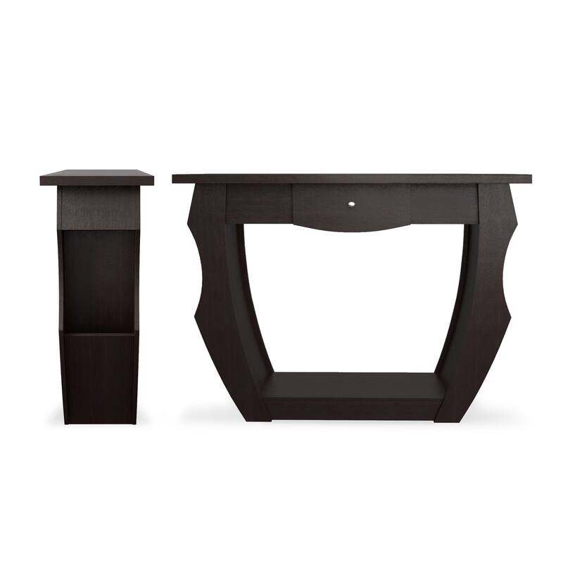 DH BASIC Walnut 40" Storage Console Table by Denhour