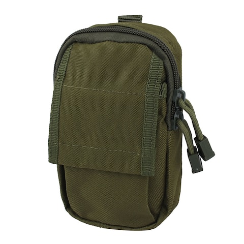 Outdoor Running Nylon Zipper Closure Key Pouch Phone Belt Bag Army Green