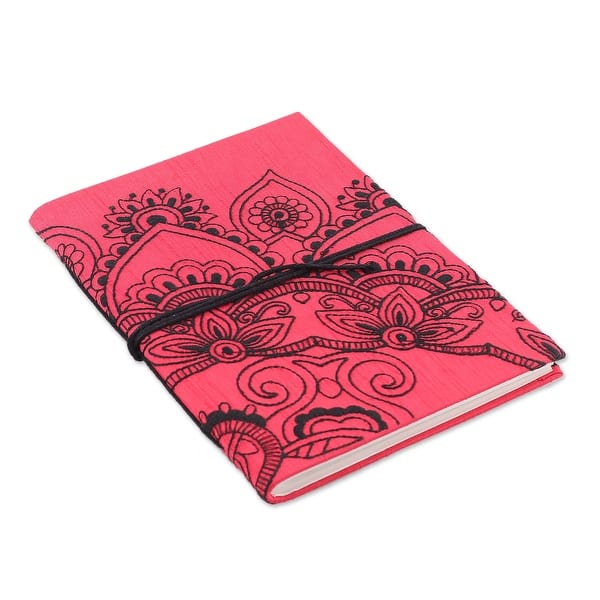 slide 2 of 3, Novica Handmade Floral Glory Embroidered Journal