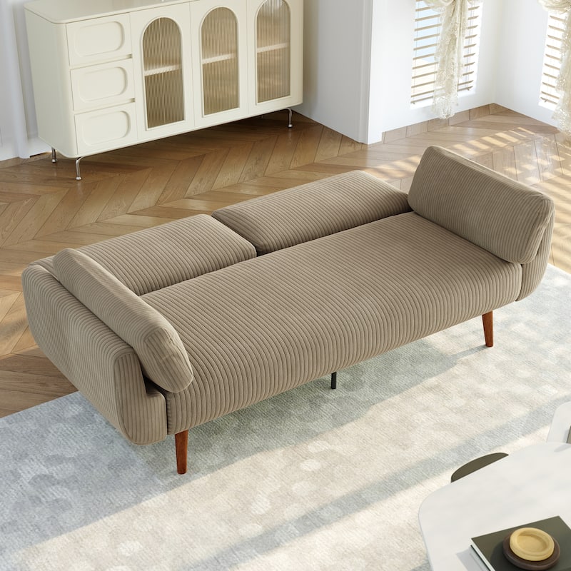 Convertible Corduroy Sleeper Sofa Futon Bed Recliner Lounge