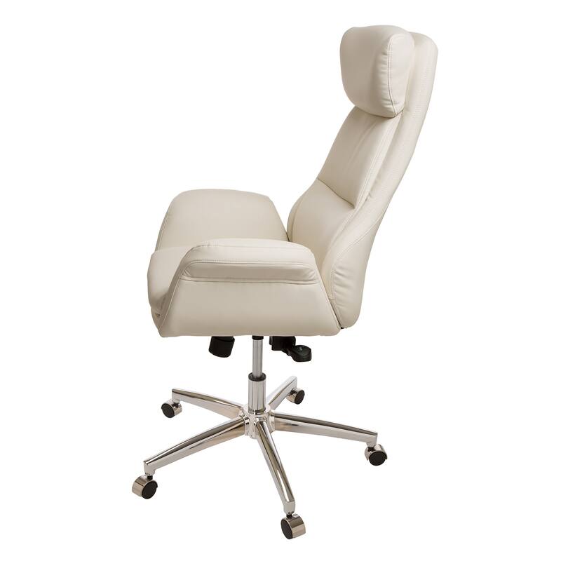 Glitzhome Modern High-Back Leatherette Adjustable 360-Degree Swivel Executive Office Chair-Come with a Free Vase