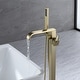 preview thumbnail 5 of 10, 34.6"H Solid Brass Freestanding Waterfall Tub Filler with Handheld Shower