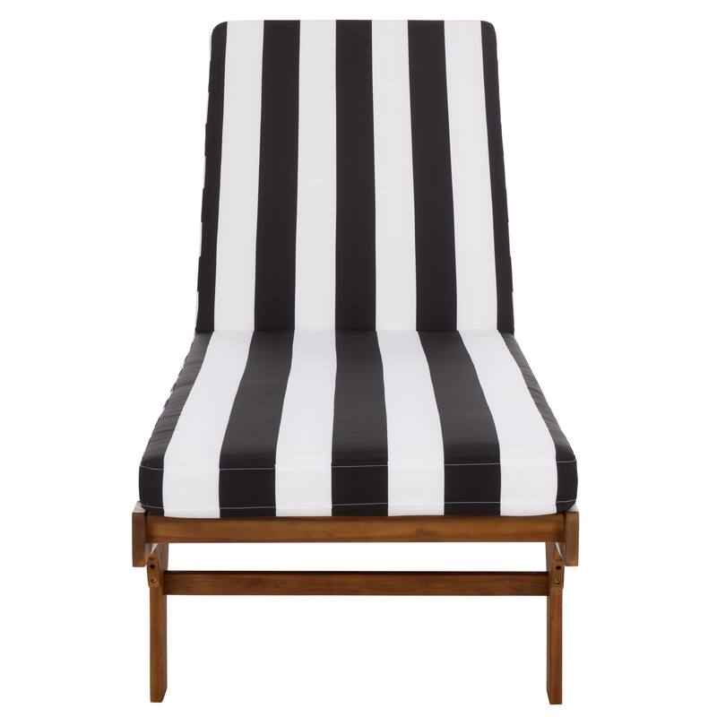 SAFAVIEH Iyanna Lounge Chair - 25 In. W x 80 In. D x 17-42 In. H - 25"W x 80"D x 17-42"H - Natural/Black Stripe