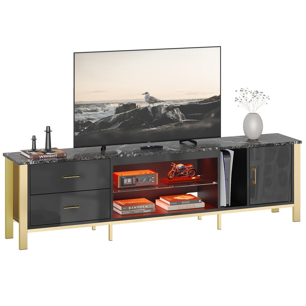 Modern TV Stands for 75/ 80/ 85 inch TV with 2 Drawers - 80 inches