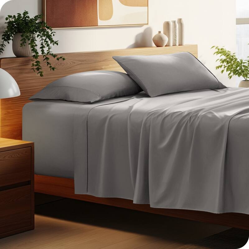 Bare Home 22 Inch Deep Pocket Microfiber Sheet Set - King - Light Grey
