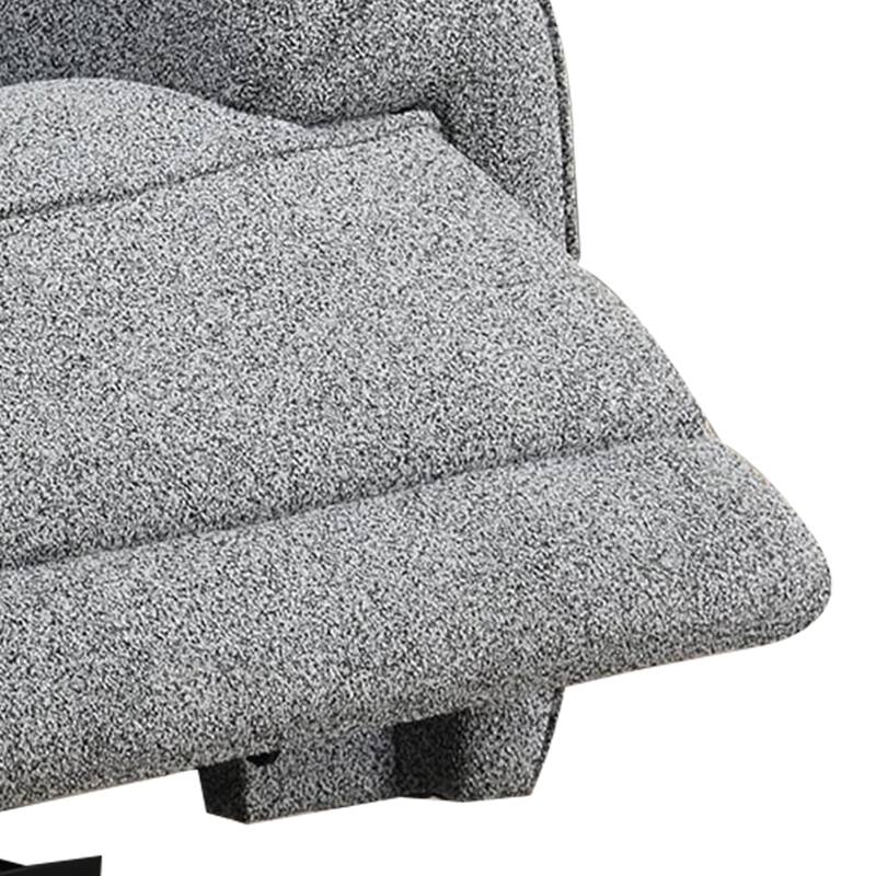 Cote Power Recliner Chair, Gray Boucle, Pillow Top Arms, Solid Wood