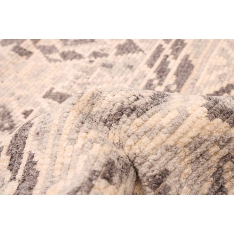 ECARPETGALLERY Hand-knotted Tangier Grey Wool Rug - 5'5 x 7'7