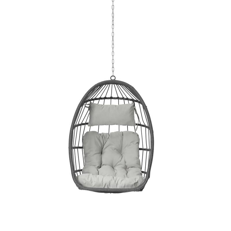 PE Rattan Egg Hanging Chair with Cushion