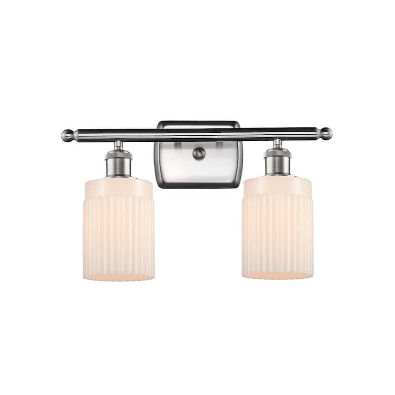 Innovations Lighting Hadley 2 Light 16" Wide Bathroom Vanity Light - Brushed Satin Nickel / Matte White