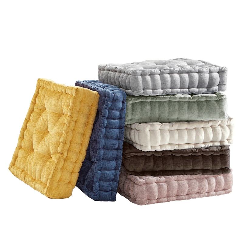 Intelligent Designs Azza Poly Chenille Square Floor Pillow Cushion