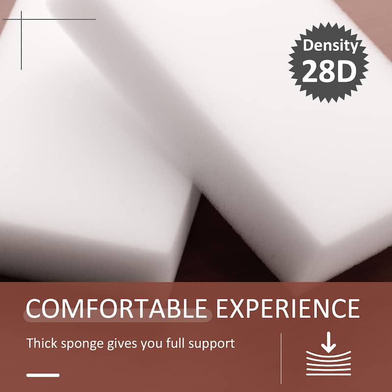 HOMCOM 15'' Small Padded Ottoman Foot Stool with Wrinkle Fabric Design, Thick Sponge Padding and Solid Base