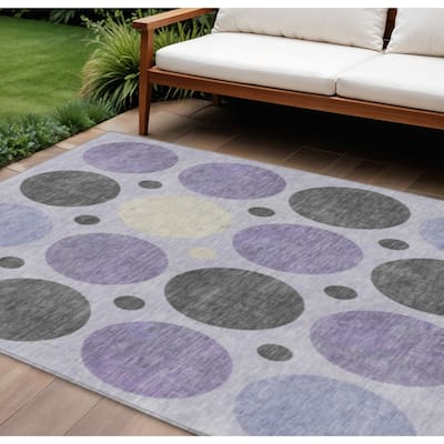 HomeRoots Geometric Transitional Rectangle Outdoor Rug