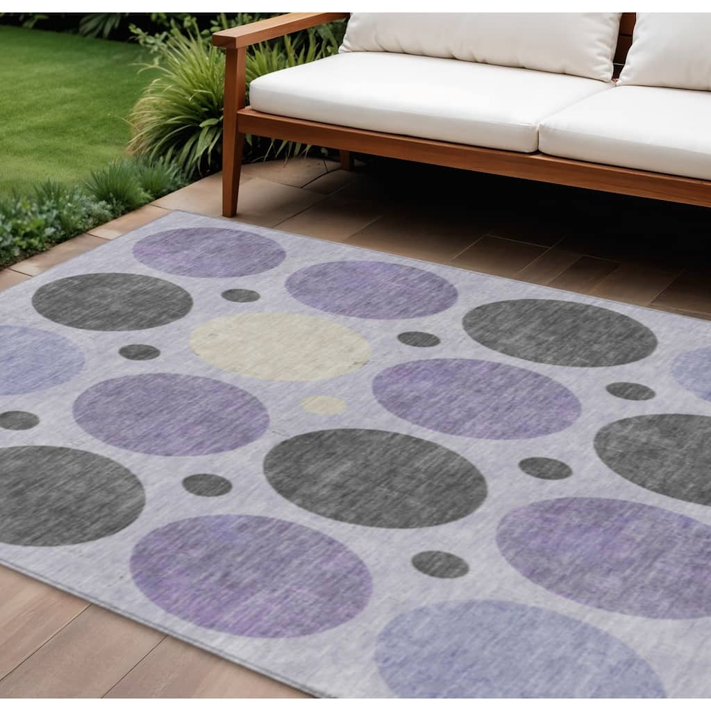 HomeRoots Geometric Transitional Rectangle Outdoor Rug