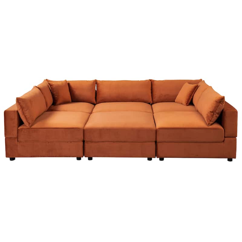 Bennett Mid-Century Modern Velvet Upholstered Modular Sectional Sofa