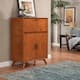 Alpine Furniture Flynn Large Wood Bar Cabinet in Acorn Brown
