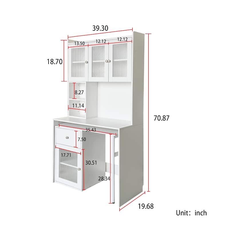 Computer Desk with Hutch & Bookshelf