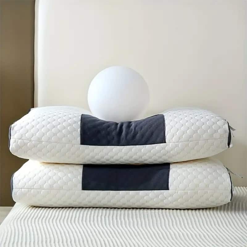 Ergonomic Cervical Neck Pillows Set of 2, Orthopedic Contour Support with Washable Covers