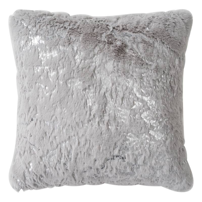 Chryso Collection Faux Fur Pillow with Foil Accents