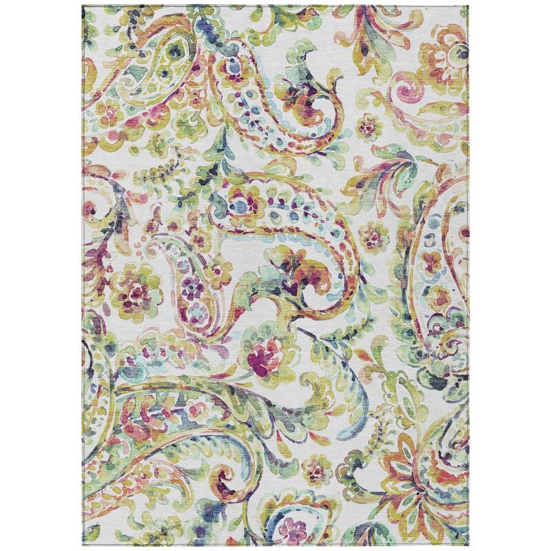 HomeRoots Paisley Transitional Rectangle Outdoor Rug